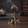 Винтажная курильница для благовоний в виде розы, Металлический подсвечник-цветок, Декоративный настольный аксессуар для спальни, гостиной, офиса, Продуманный подарок для медитации