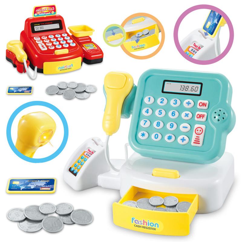 Children Cash Register Toy Play House Toy Simulation Scanner Supermarket Cashier Cash Register