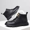 Мужские мотоциклетные ботинки из натуральной кожи, высокие ботинки на осень-зиму, деловые повседневные британские ботильоны, теплые плюшевые базовые ботинки на меху