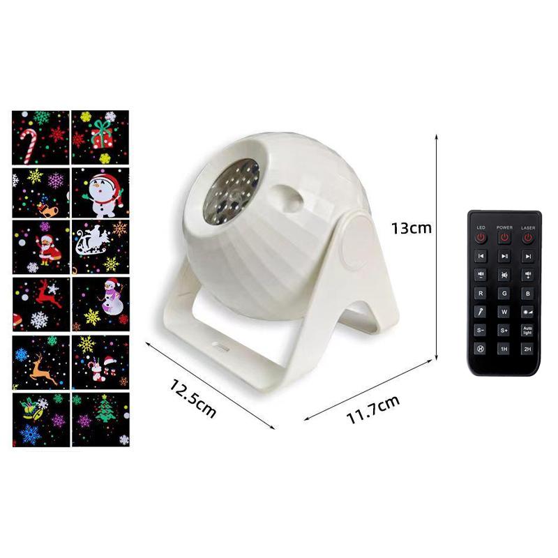 Рождественский светодиодный проектор с 16 мультяшными узорами, USB, вращающийся на 360° светильник-снеговик для праздничного украшения дома, сада, вечеринки
