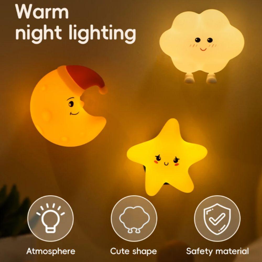 Silicone Wall Lamp Star Cloud Moon Beside Lamp New Nursery Wall Night Light Bedroom