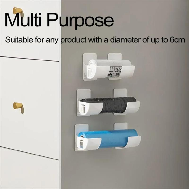 6шт настенный непробивной лоток для хранения кухонная полка пластиковая пленка мусорный мешок холодильник боковая полка для ванной комнаты спальня