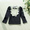 YUBAOBEI Spring Baby Girls Lace Flower Blouse Kids Bow Tops Tees Cotton Shirts Toddler Children Clothes