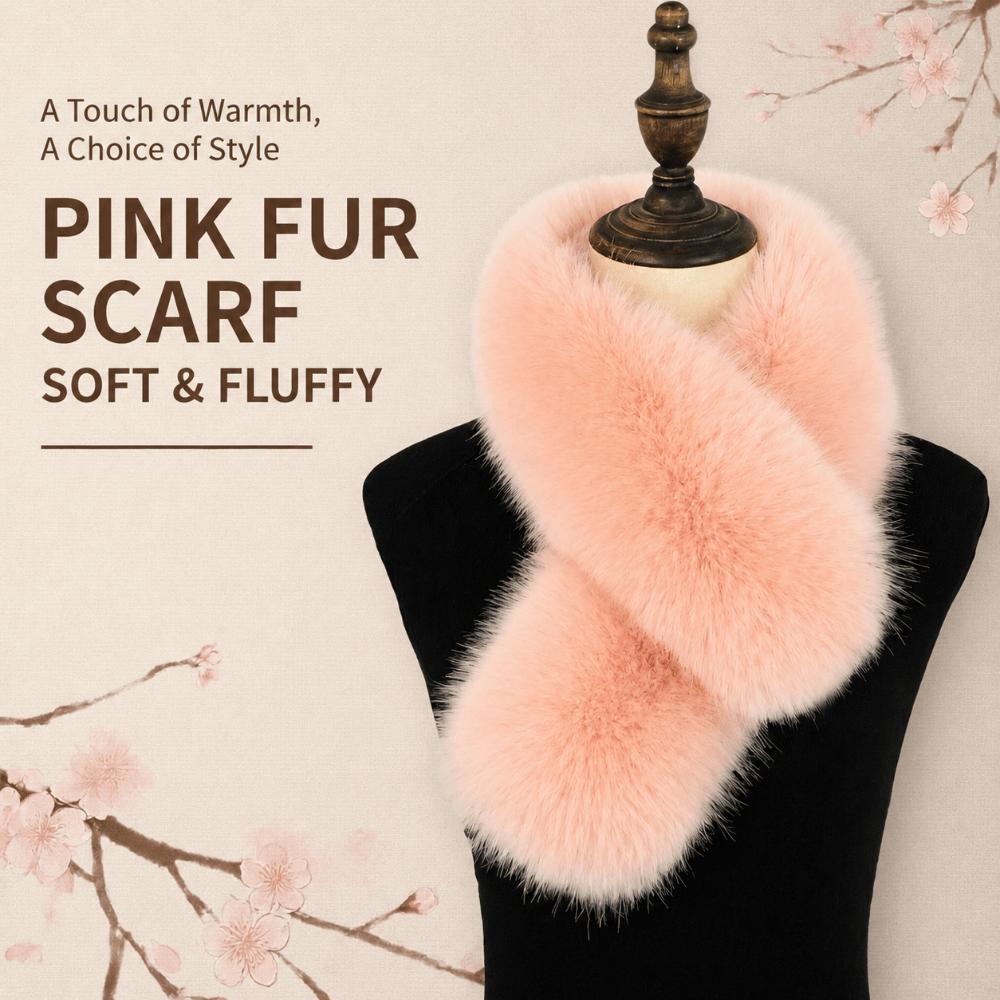 Soft Plush Cross Scarf Fake Fox Hair Fur Neck Warmer Temperament Faux Fur Scarf  Women