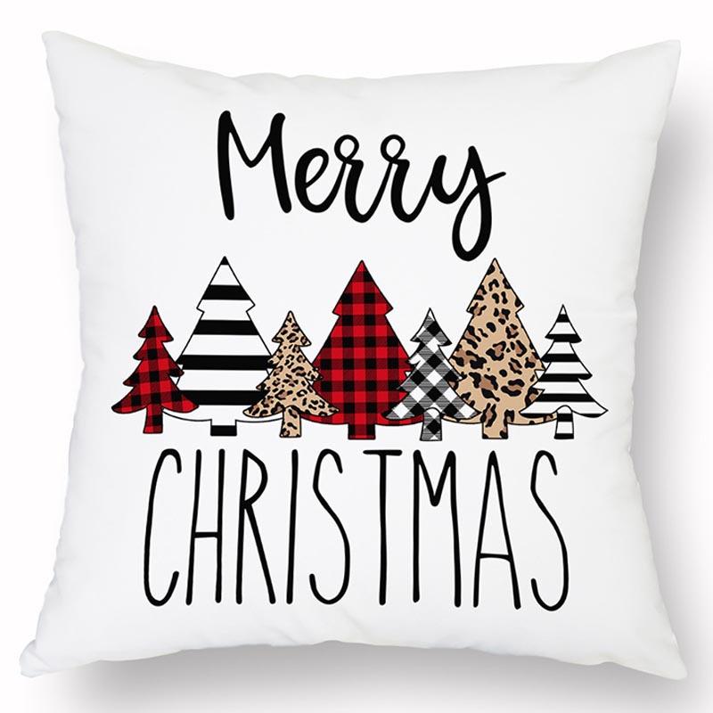 Новая Рождественская Льняная Наволочка с Принтом Домашний Диван Гостиная Праздничная Грязеотталкивающая Подушка