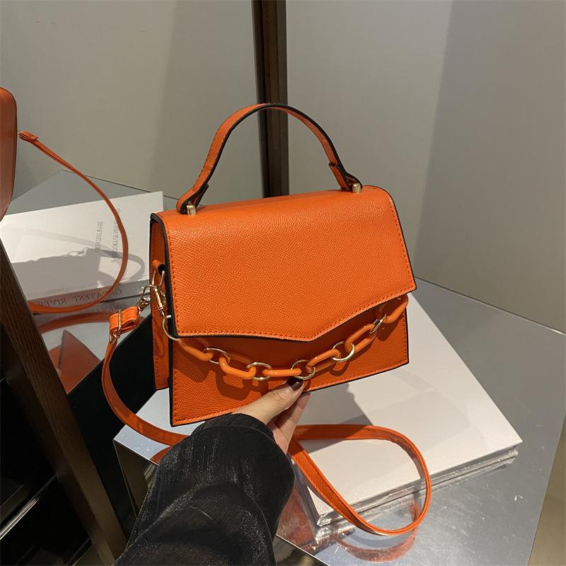 Модная сумка-сумка для женщин, новая, конфетного цвета, маленькая, свежая, сумка через плечо, простая, с цепочкой, маленькая, квадратная сумка