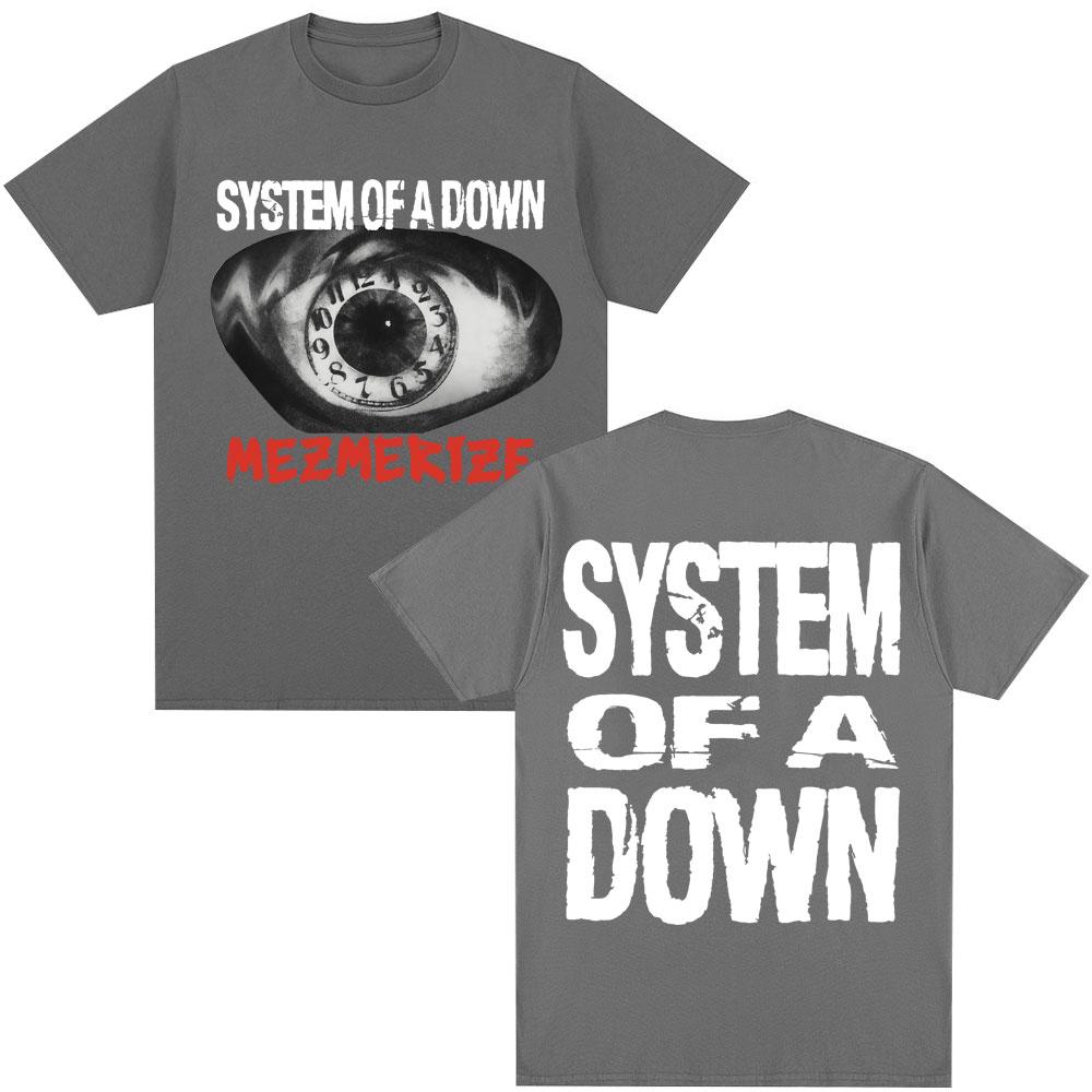 Rock Band System of A Down Mezmerize Music Album T-shirt Men Women Hip Hop Gothic Vintage T Shirts Oversized Cotton Casual Tees
