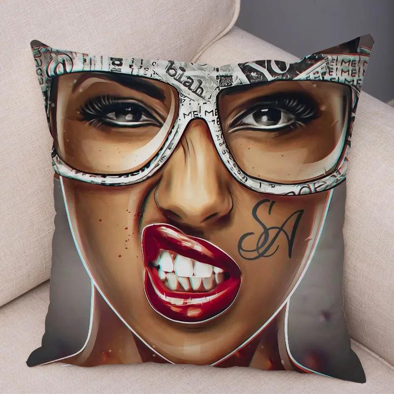 Наволочка для спальни, гостиной, темно-готическая татуировка, сексуальная красивая девушка, декоративная наволочка для дивана, автомобиля
