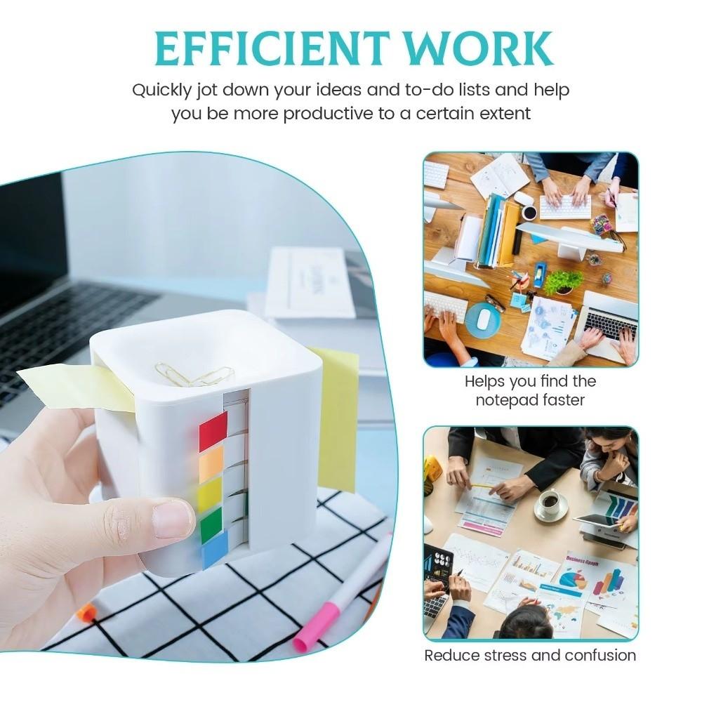 Plastic Desktop Note Holder 5-in-1 Page Marker Case Sticky Note Dispenser Dorm Room