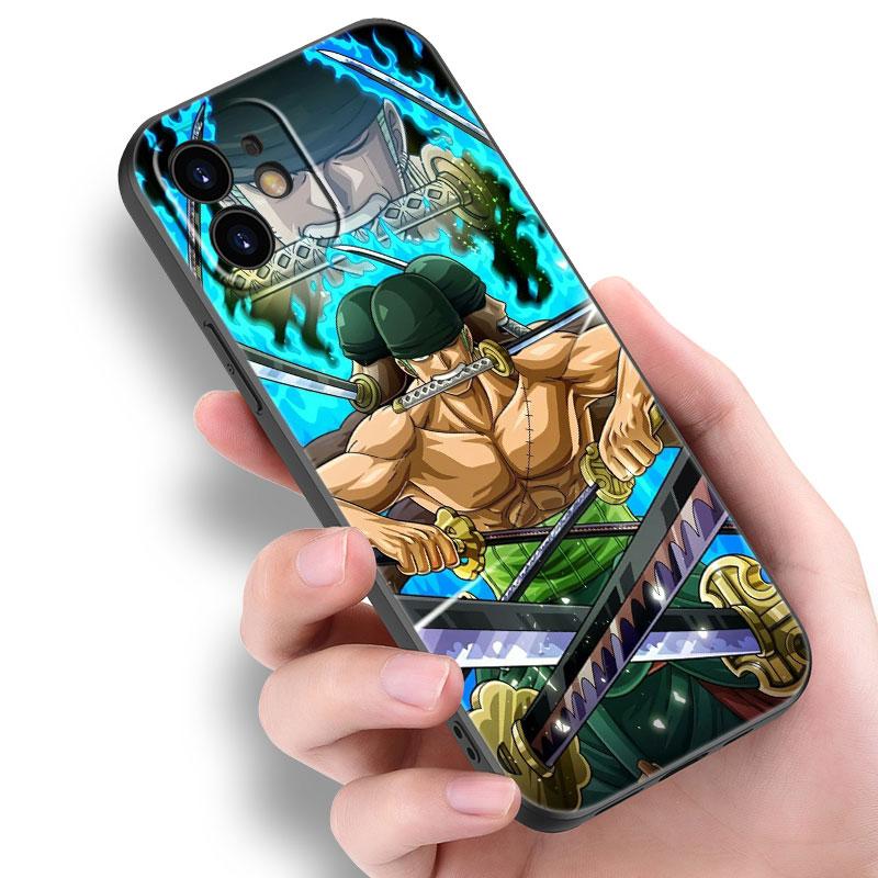 Чехол для телефона с изображением аниме Ророноа Зоро для Apple iPhone 14 13 12 Mini 11 Pro Max 7 8 XR X XS 7 8 Plus SE 2020 2022, черный мягкий чехол