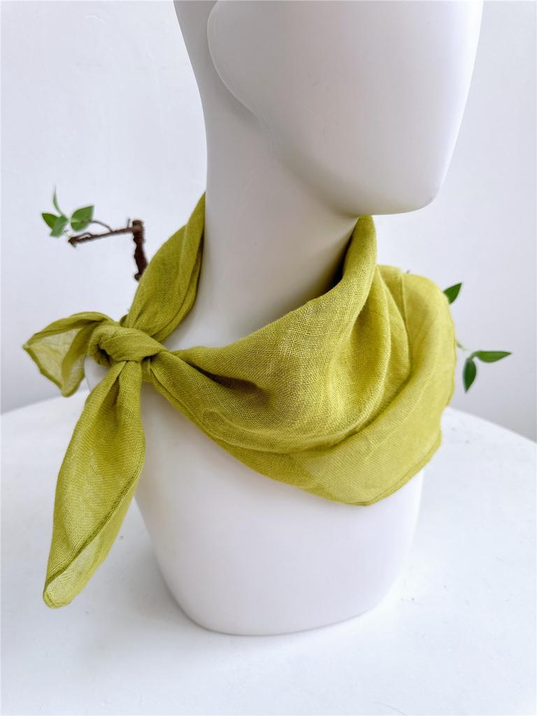 Clearance Welfare Retro Linen Square Scarf Literary And Versatile Women'S Summer Neck Protection Cotton And Linen Small Silk Scarf Scarf Printed Model