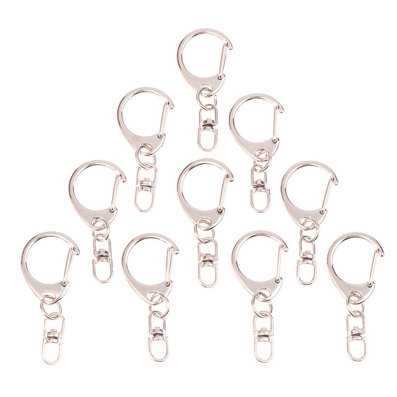 10 шт. Звезда Пентаграмма D-образная полая цепочка для ключей Кольца для ключей DIY Аксессуары для ключей с застежкой-лобстером Изготовление ювелирных изделий