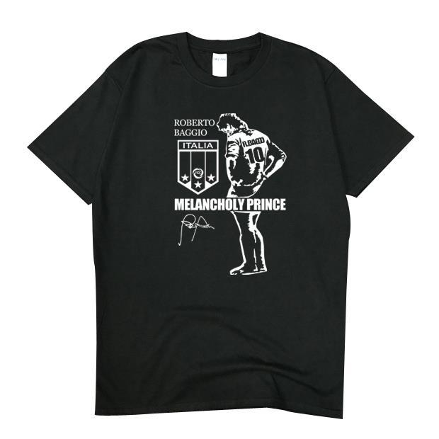 Роберто Баджо Футболка Мужская Хлопковая с Коротким Рукавом и Круглым Вырезом Футболка Легенды Футбола