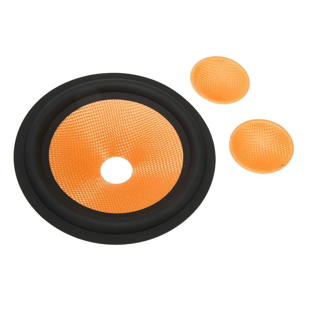 2PCS Orange Paper Speaker Cone Rubber Surround Drum Paper Subwoofer Cone Subwoofer Replacement