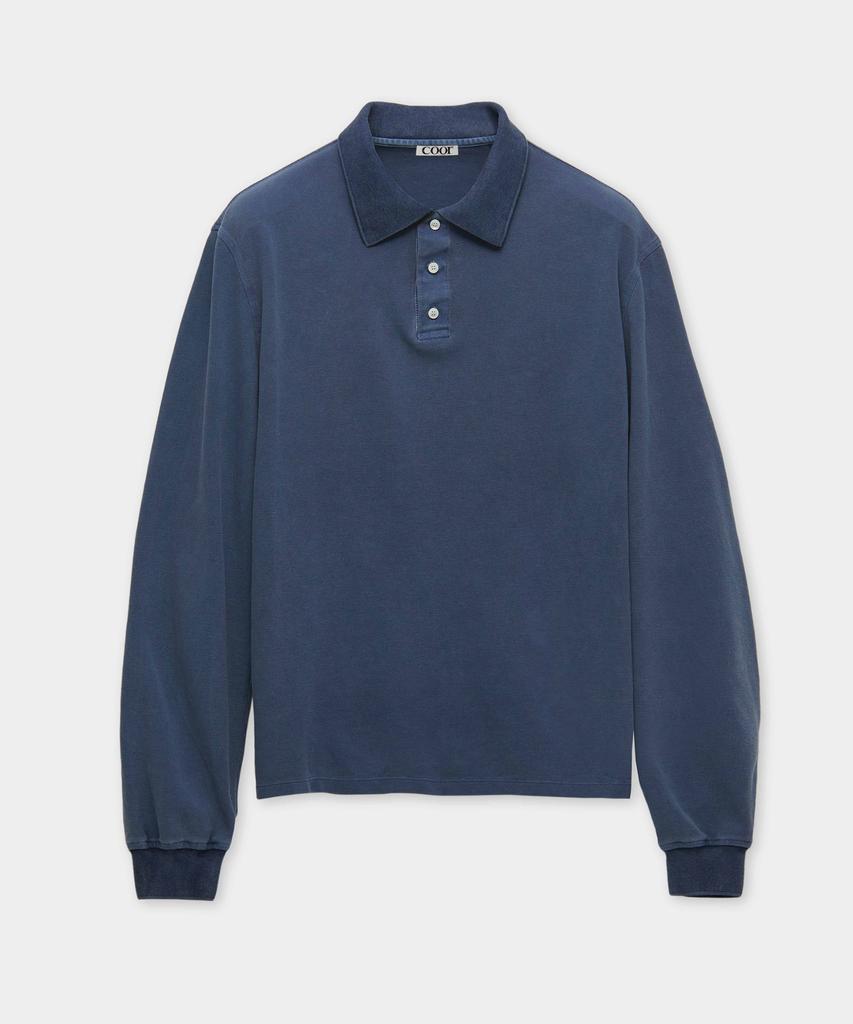 Поло Kueo с garment-окрашиванием (Мытый синий)