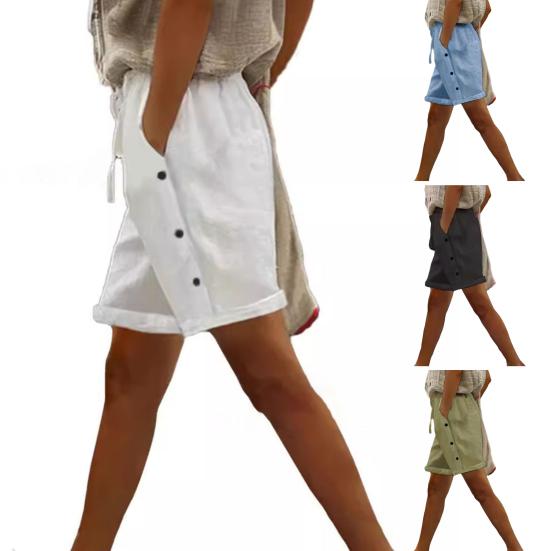 Женские повседневные шорты, эластичные шорты с завязками на высокой талии и карманами, летний пляжный наряд для отдыха