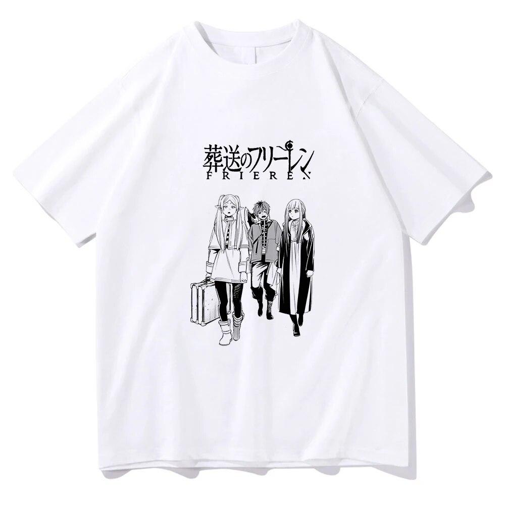 Футболка Frieren Beyond Journey's End, унисекс, эстетика, ретро, ​​аниме, футболка Sousou No Frieren, унисекс, унисекс, винтажные хлопковые футболки, унисекс