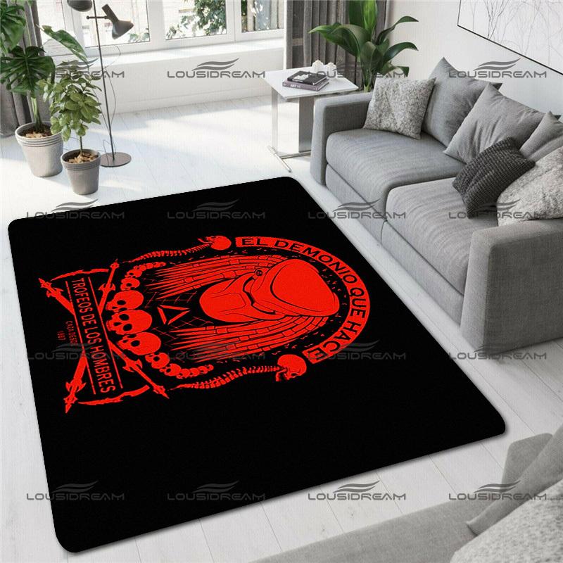 Square Flannel Predator Carpet Classic Sci-Fi Alien Movie Decorative Floor Mats Modern Home Living Room Rugs Bedroom Carpet
