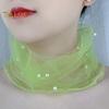 Solid Color Neck Collar Faux Pearls Decor Elastic Organza Lace Scarf Elegant Multi-functional Elastic Neck Wrap