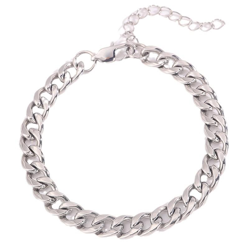 Best-selling stainless steel bracelets for couples, personalized style ins Simple and elegant thick chain titanium steel jewelry