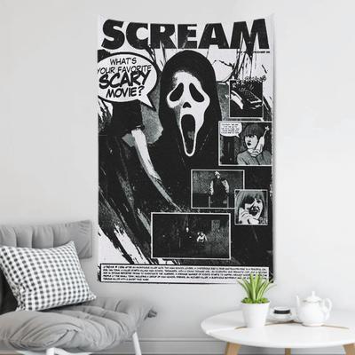 Американский Триллер Саспенс Фильм SScream Гобелен Декор Комнаты Настенная Ткань Вечеринка Подвесной Фон Декор Комнаты Детская Комната