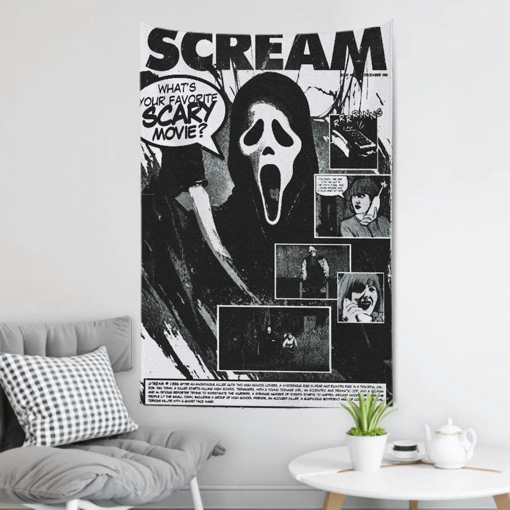 Американский Триллер Саспенс Фильм SScream Гобелен Декор Комнаты Настенная Ткань Вечеринка Подвесной Фон Декор Комнаты Детская Комната