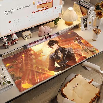 Game Genshin Impact Zhongli Mouse Pad Nonslip Rubber Gamer Balance Computer Mat Decoracion Deskmat Laptop Office Large
