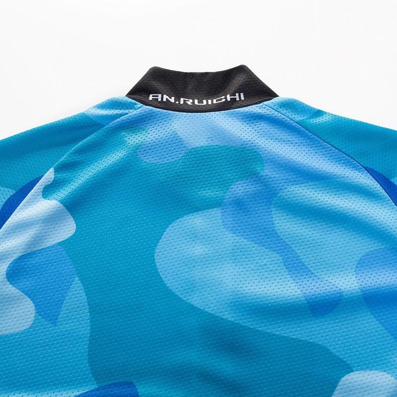 Quick Dry Short Sleeve Cycling Jersey White Bib Pants Bicycle Clothing Set Sport Jerseys Blue Camouflage Men Cycling Clothes Suits