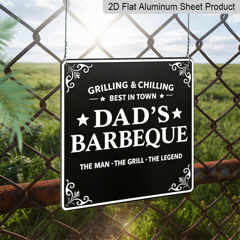 2D Flat - 1pc, Barbecue Decoration, Fun Barbecue Sign, Vintage Aluminum Sign, Home Wall Decor, Unique Wall Decoration Suitable for Gardens, Patios