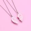 Women Necklace BEST FRIENDS Oil-dripping Butterflies Magnetic Double Chain Splicing Love Heart Kids