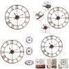 Unique Wall Decoration Metal Antique Rust Clock With Cut-out Roman Numerals