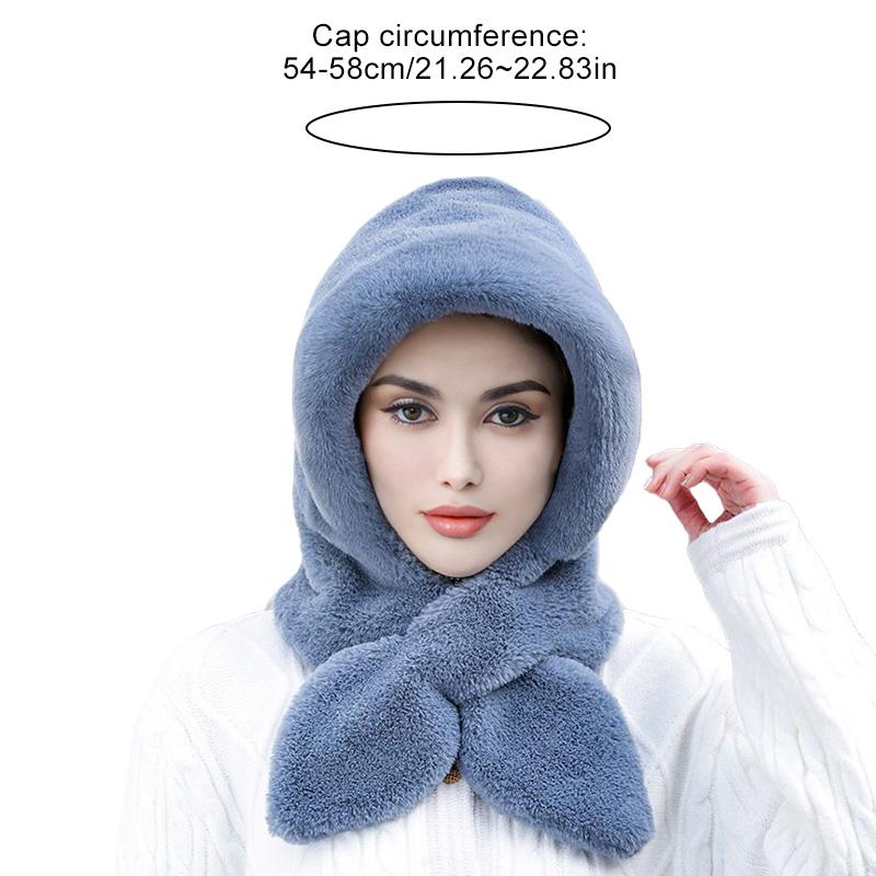 1шт толстая защита ушей ветрозащитная уличная женская зимняя искусственная меховая шапка с капюшоном шарф шарфы