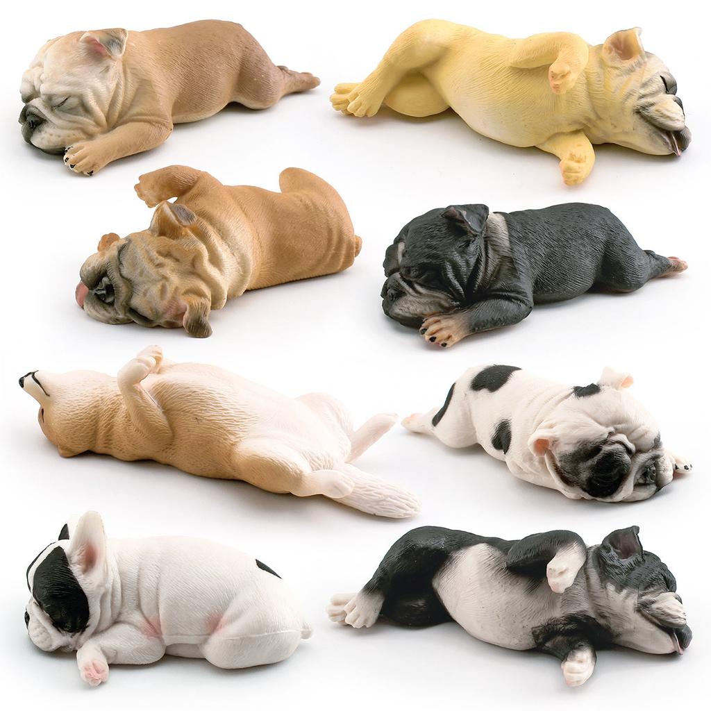 8 Simulated Sleeping Positions French Bulldog Shiba Inu Static Model Children'S Fun Pet Dog Desktop Decoration Ornament