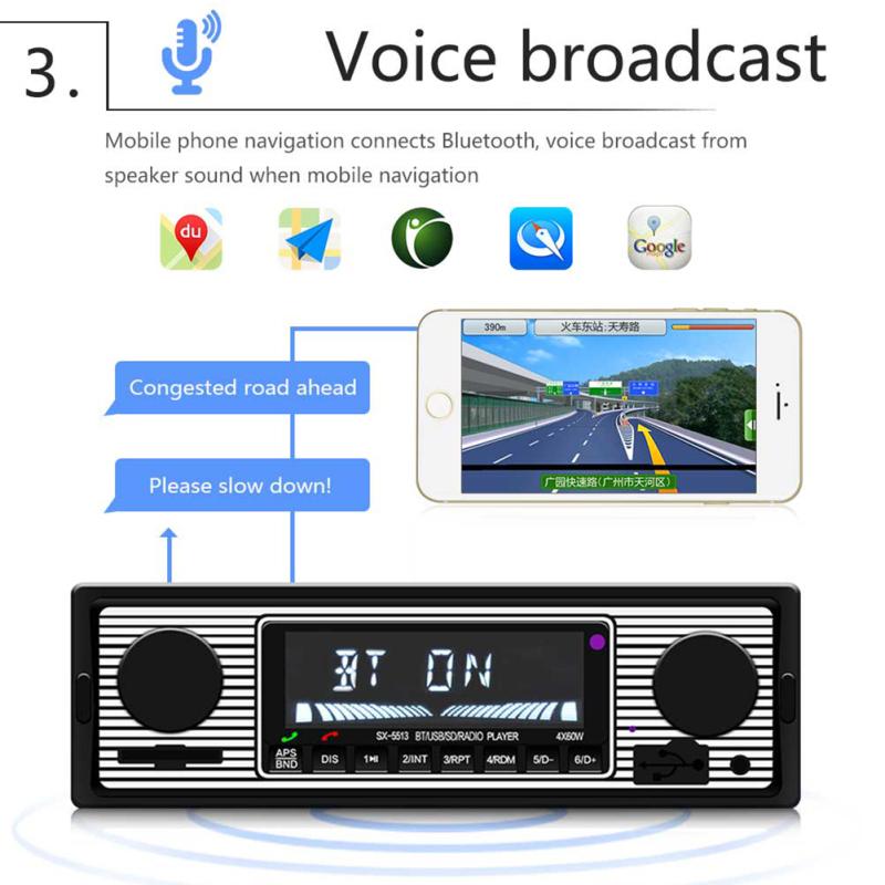 Car Mp3 Player Hd FM Radio Bluetooth-compatible Hands-free Call U Disk Card Aux Radio With Remote