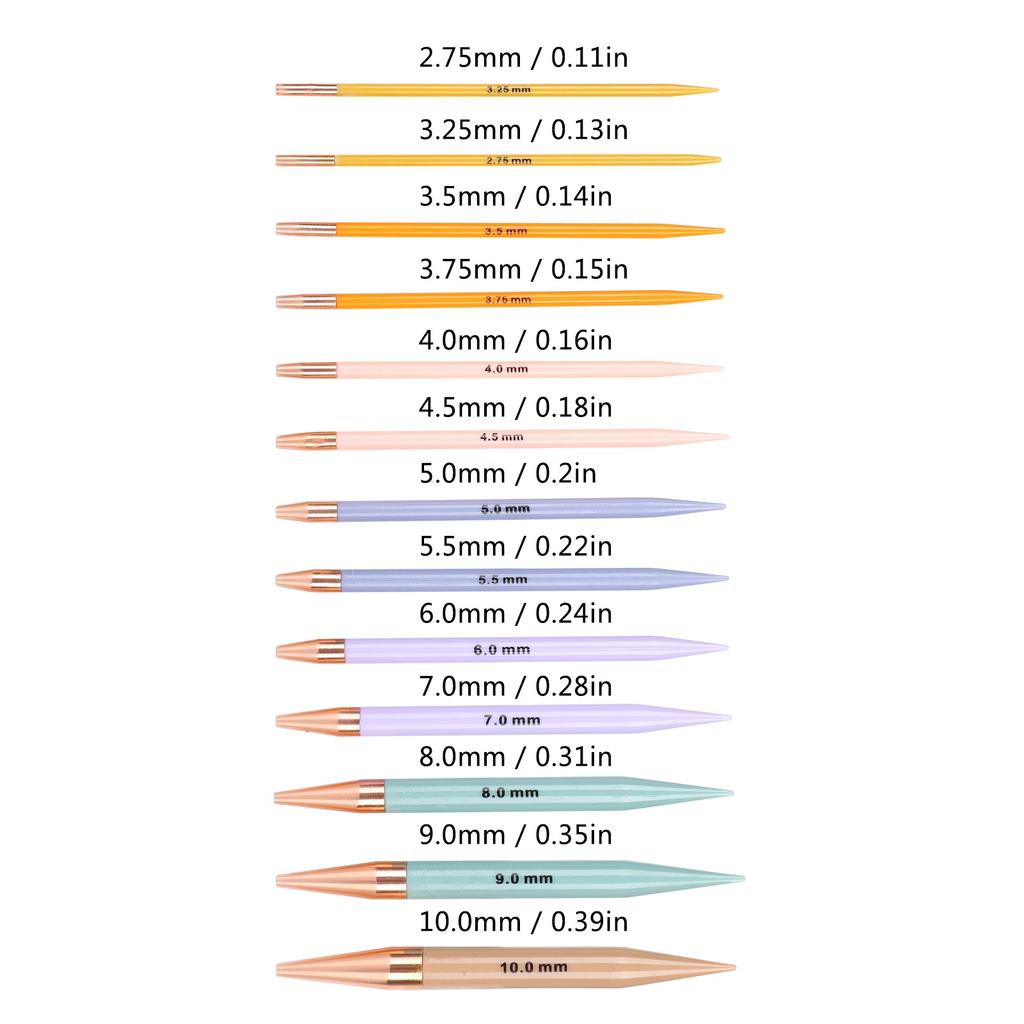 13 Pairs Interchangeable Knitting Needles Set, Different Sizes Circular Knitting Needles