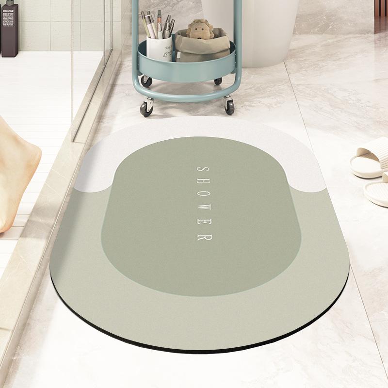 Впитывающий коврик для туалетной двери, нескользящий коврик, быстросохнущий, мягкий, диатомовый, грязевой, туалетный коврик для ванной комнаты, овальный