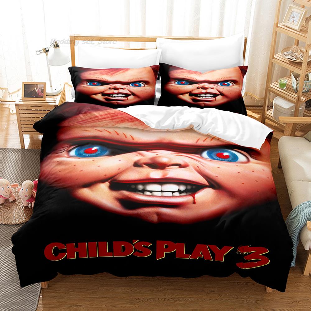 Chucky Bedding Set Single Twin Full Queen King Size Bed Set Aldult Kid Bedroom Duvetcover Sets 3D Halloween