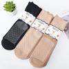 5 Pairs of Extra-large Loose Mid-tube Cotton Bottom Anti-slip and Wear-resistant Thin Steel Wire Socks, Flesh-colored Anti-hooking Short Threads