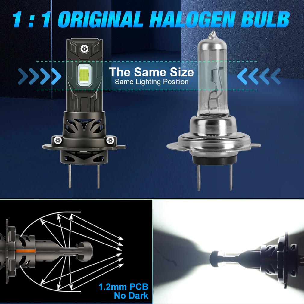 2 шт. 30000 лм Светодиодные лампы для фар H7 Mini Turbo H11 LED H8 9005 HB3 9006 HB4 Автомобильные противотуманные фары H4 Мотоциклетные фары Автоматический Plug&Play Лампа 6500K Белый