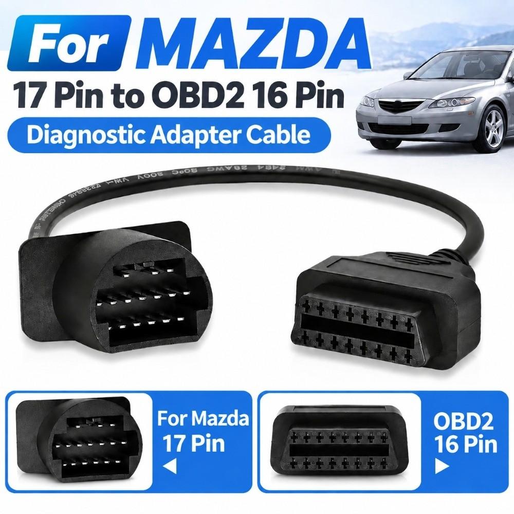 16Pin Female Port OBD Adapter Cable 17Pin Male Plug Car Diagnostic Cable  For Mazda Vehicles