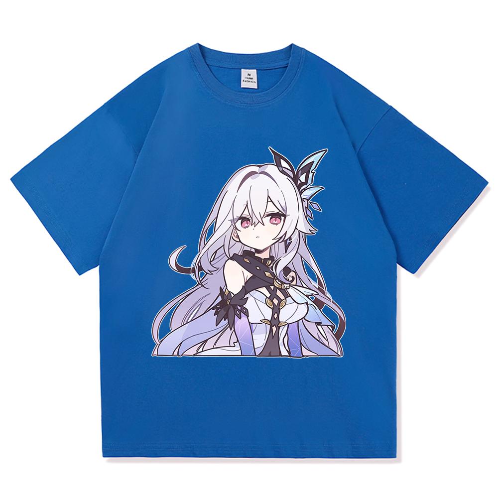 Футболка Genshin Impact Skirk Горячая Мода Мужская/Женская Эстетичная Смешная Милая Графическая Футболка Высокого Качества Повседневные Хлопковые Футболки