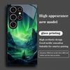Чехол для телефона из закаленного стекла "Зеленая Аврора" подходит для Samsung Galaxy S26 S25 S24 S23 S22 S20 FE/Ultra/Plus противоударная задняя крышка