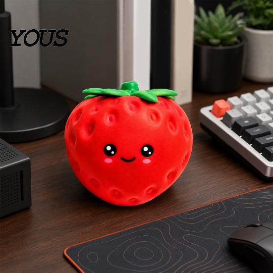Игрушка для снятия стресса в виде клубники, Мультяшная игрушка, Гигантская сжимаемая поддельная уменьшающая стресс фруктовая сенсорная игрушка-непоседа для дома, офиса, школы, Ручная