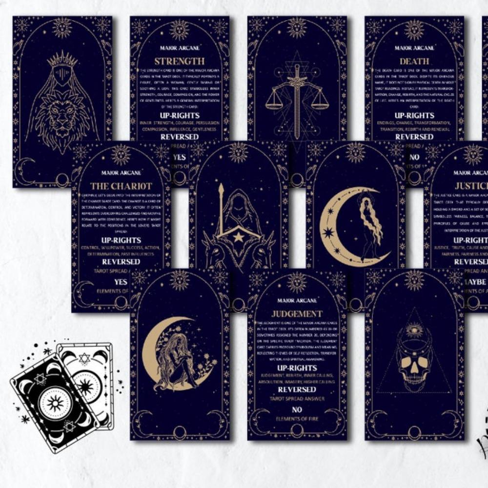 10,3*6 см Карты значений Таро 78 шт. Карты схематичные традиционные изображения и на другой стороне значения ключевых слов