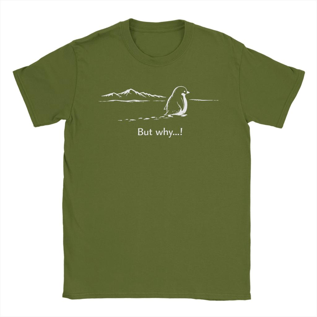 Leisure Nihilist Penguin But why TShirt Men O Neck Pure Cotton T Shirts Short Sleeve Tee Shirt Plus Size Clothing