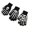 Unisex Half-finger Skull Skull Halloween Gloves Winter Use Luminous Fingerless Gloves Knitted Cycling Skating On Foot