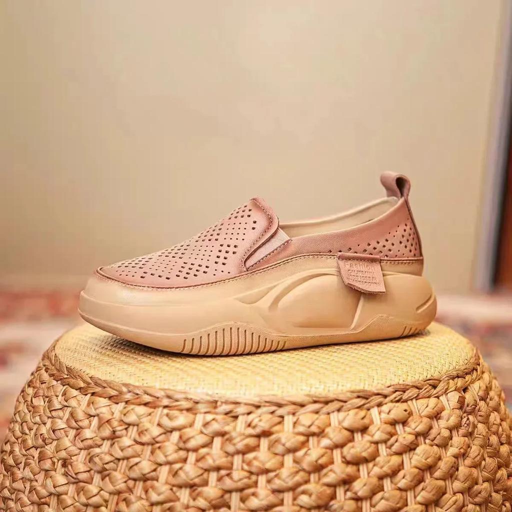 Женская обувь, летние новые женские туфли на плоской подошве, удобные, с мягкой подошвой, женские, повседневные, без застежек, на толстой подошве, 2024