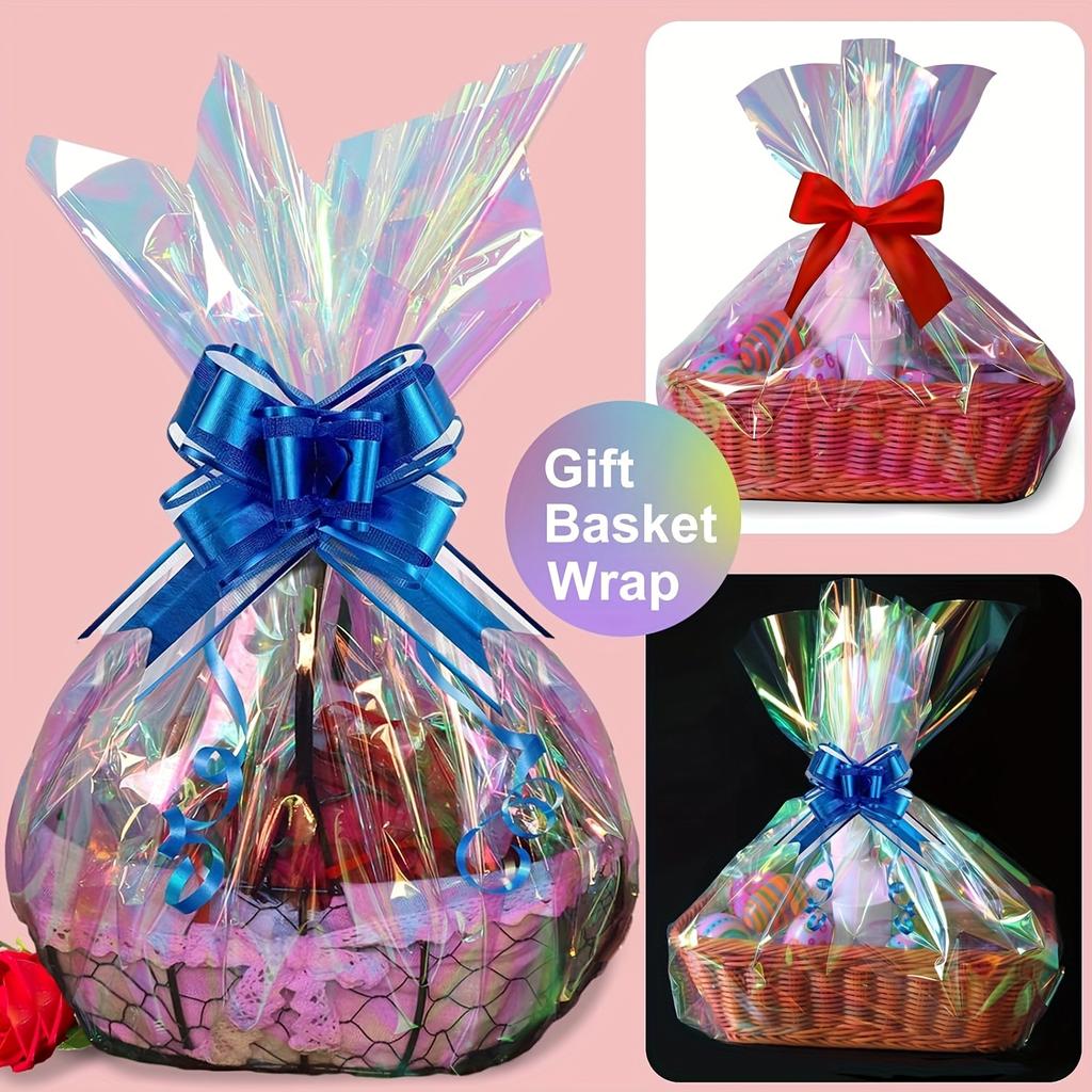 10pcs Colorful Cellophane Rolls Colorful Wrapping Paper Cellophane Wrapping For Gift Baskets