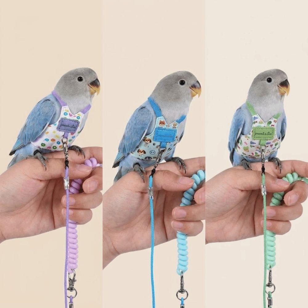 Adjustable Bird Flight Suit Breathable Bird Walking Leash New Parrot Flying Harness Outgoing Leash