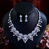 Благородный Роскошный Набор Ожерелье и Серьги с Цирконом Супер Блеск Бриллиантовый Темперамент Банкетное Платье Свадебная Цепочка Ювелирные Изделия
